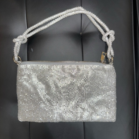 NWT Silver Mesh Bag - Picture 2 of 3